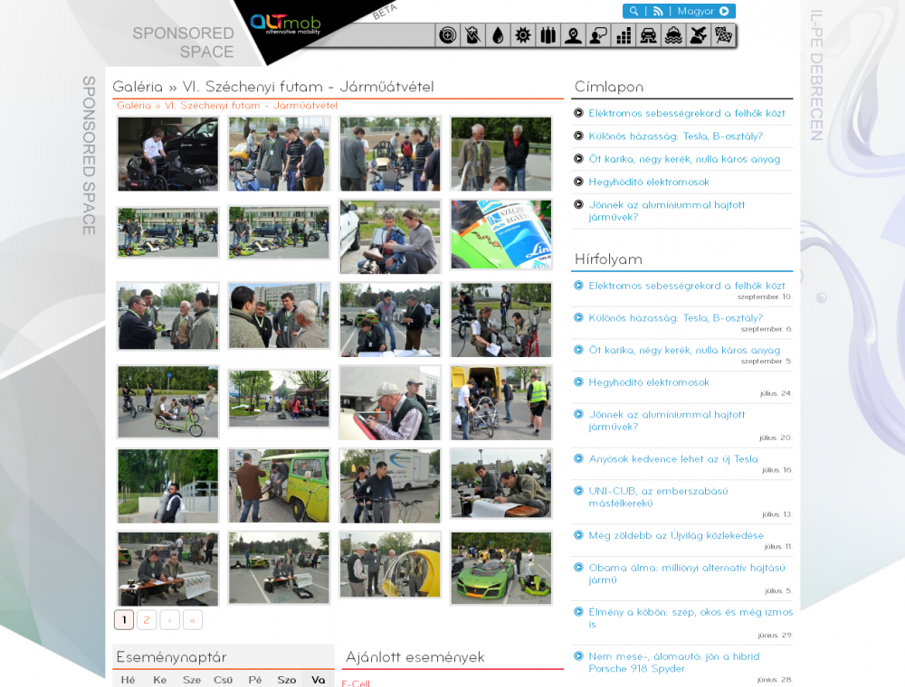 ALTmob honlapja RWD alkalmazással, a hírportál galériájának képe.