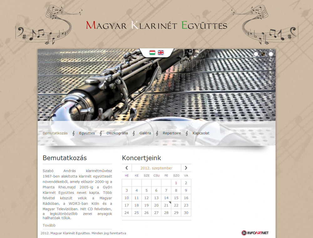 MKE weblapjának képe, eseménynaptárral