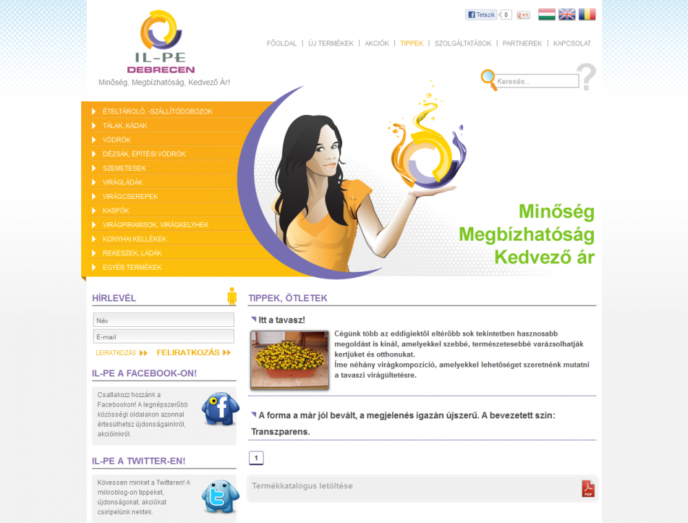 IL-PE Kft. webkatalógus jellegű weblapja