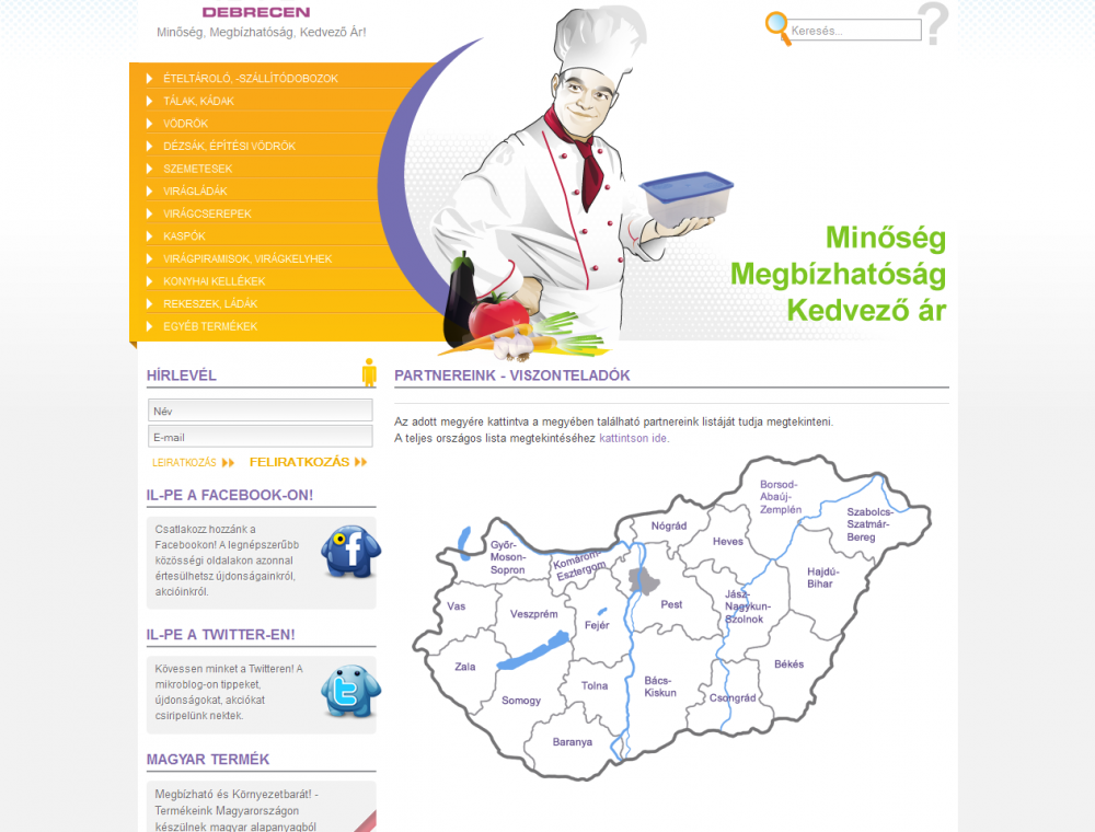 IL-PE Kft. termékkatalógus weboldal képe