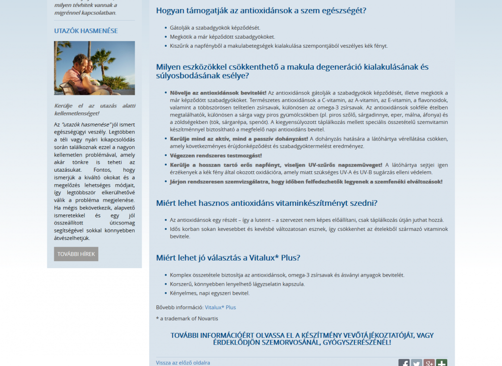 Sager Pharma weboldala normál nézetben