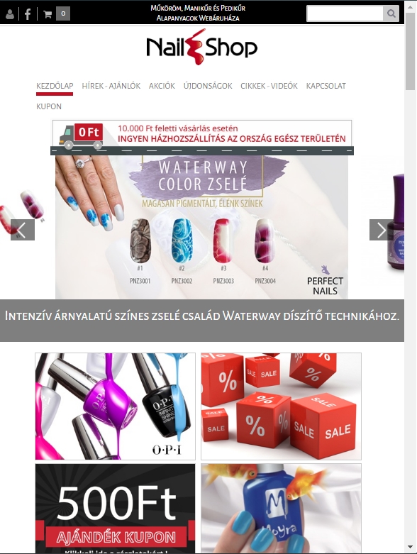 mukorombolt.hu weboldalának tablet nézete