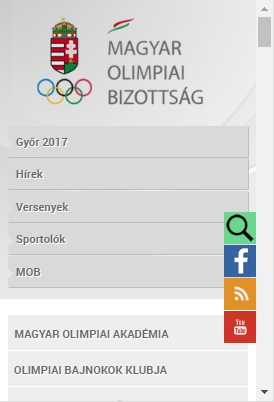 MOB weblap mobilnézetben
