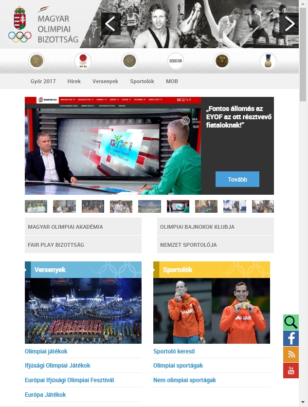 MOB weblap tablet nézetben