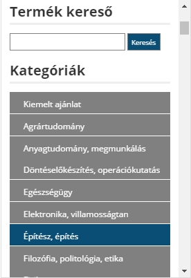 Széchenyi Egyetem Jegyzetbolt weboldal mobil nézet