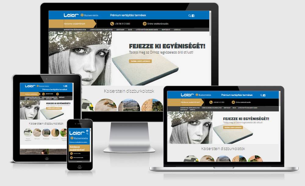 LEIER - Kaiserstein (https://kaiserstein.leier.hu) - reszponzív nézetek