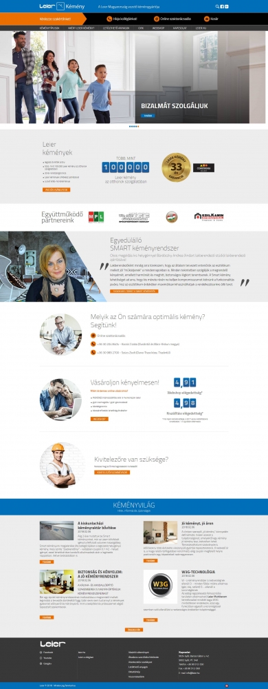 Leier kéményshop (https://kemenyshop.leier.hu/) - teljes főoldal