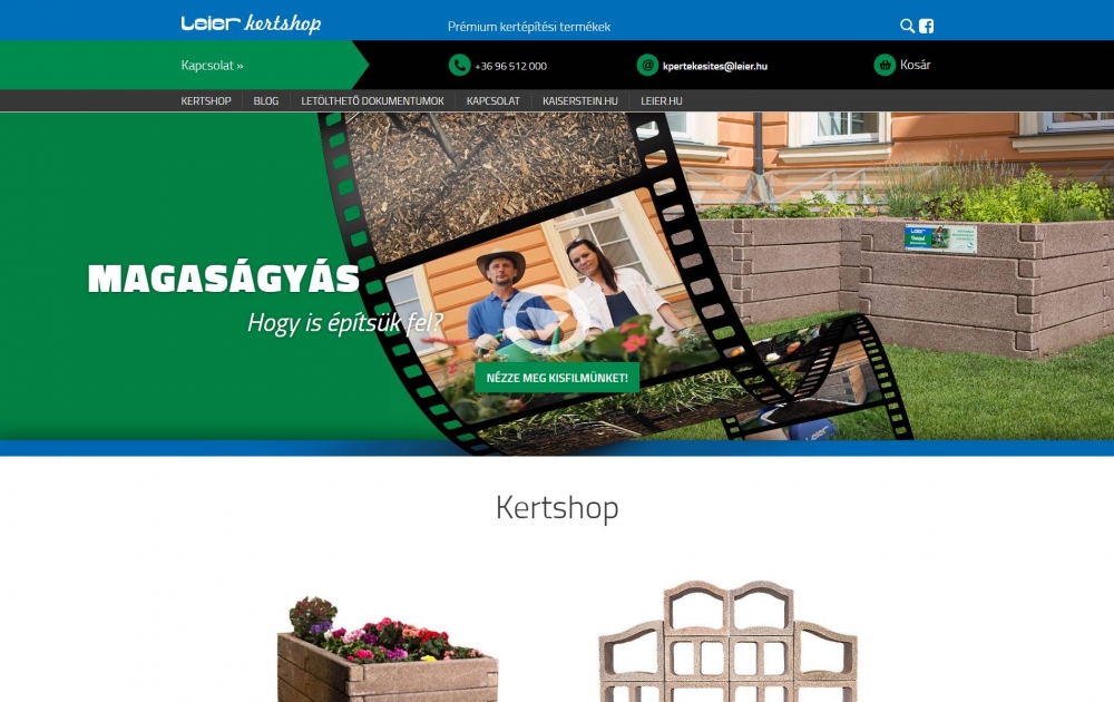 LEIER Kertshop (https://kertshop.leier.hu) - monitor nézet