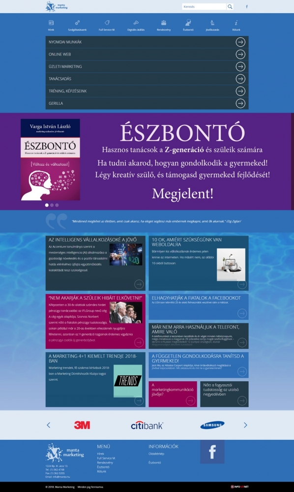 Manta Marketing (http://www.mantamarketing.hu) -szolgáltatások oldala