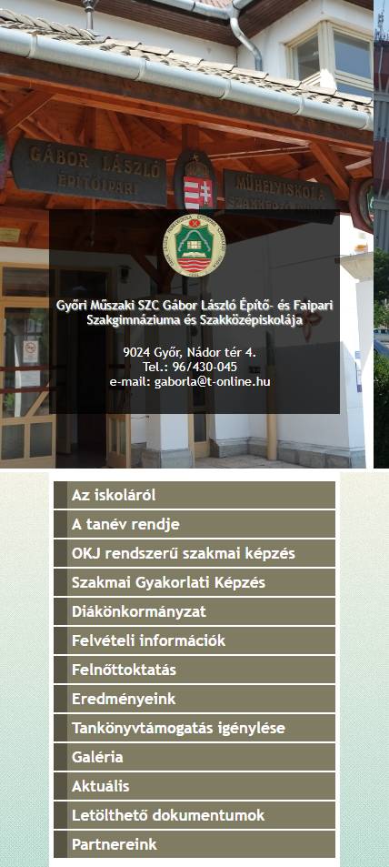 Győri Műszaki SZC Gábor László Építőipari Szakközépiskolája (http://muhelyiskola.hu) - mobil nézet
