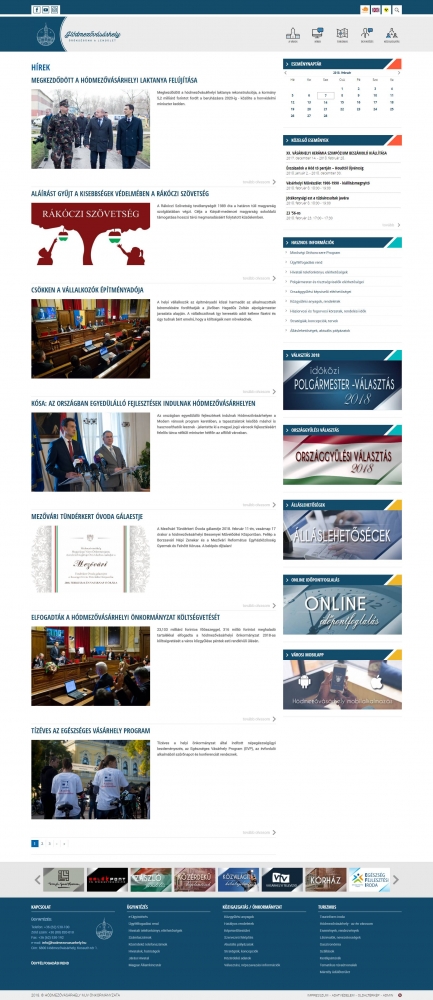 Hódmezővásárhely város honlapja (https://www.hodmezovasarhely.hu) - multisite hírblog