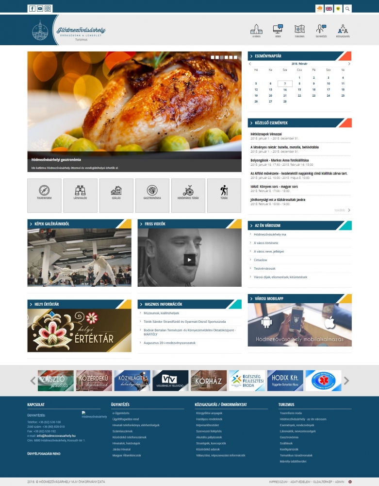 Hódmezővásárhely város honlapja (https://www.hodmezovasarhely.hu) - turizmus tartalom
