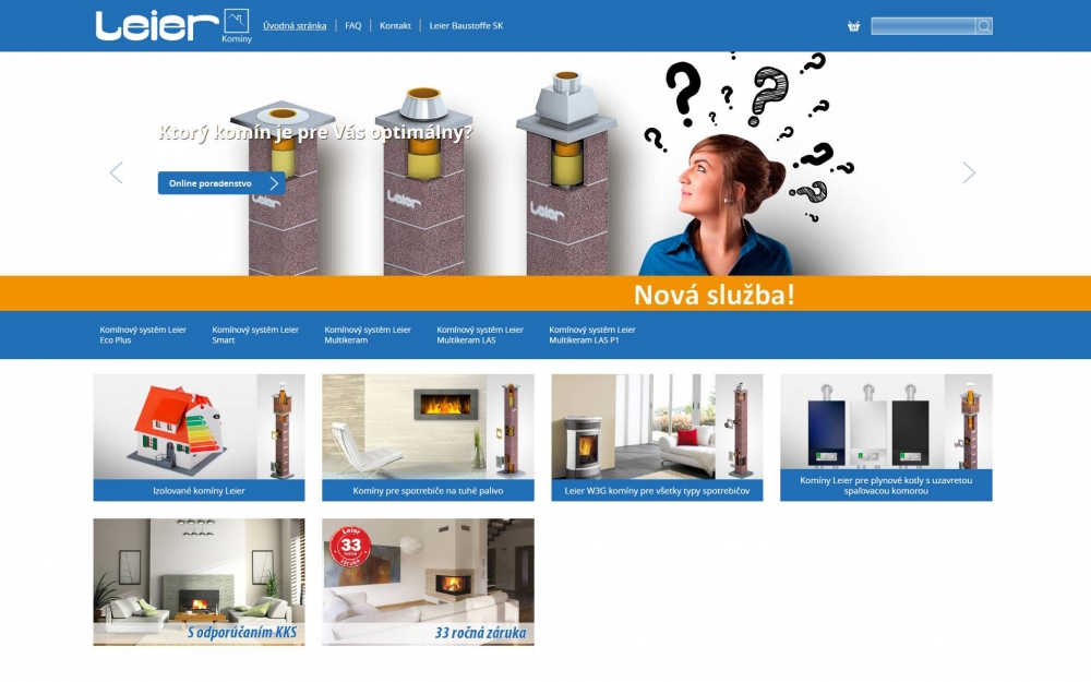 LEIER kéményshop (szlovákia) (http://kominy.leier.sk) - monitor nézet