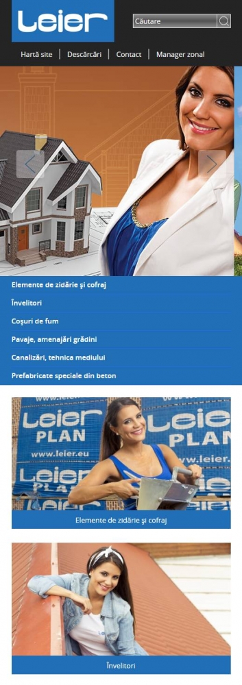 LEIER (románia) (http://www.leier.ro) - mobil nézet