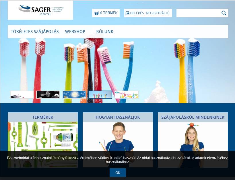 Sager Dental (Sager Pharma) (https://www.sagerdental.hu) - tablet nézet (fekvő)