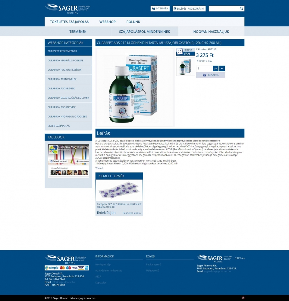 Sager Dental (Sager Pharma) (https://www.sagerdental.hu) - webshop, terméklap