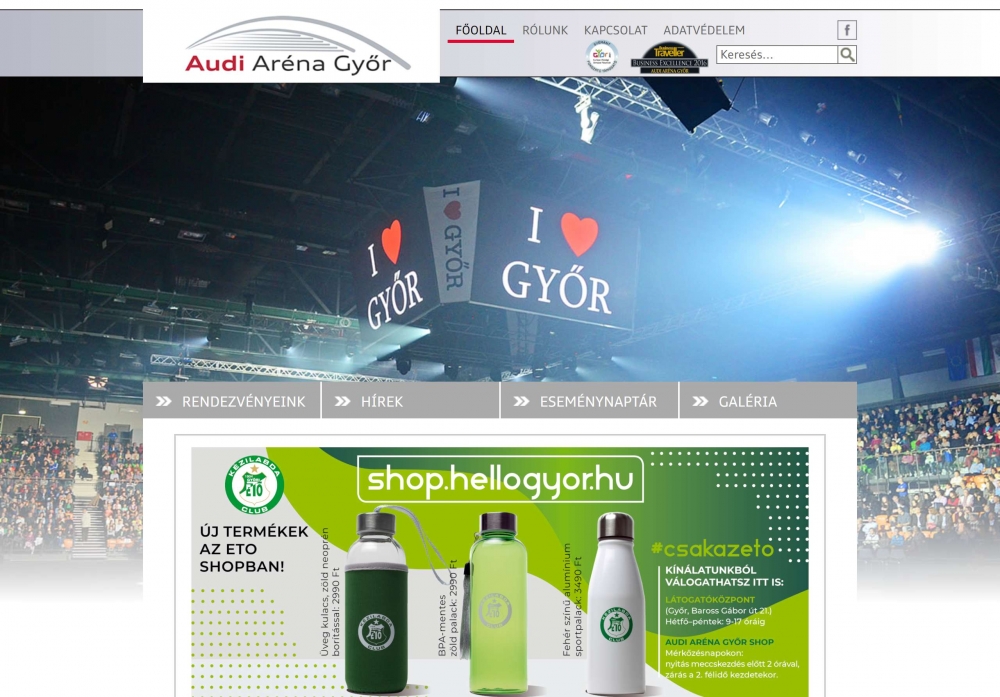 Audi Aréna Győr (https://www.audiarena.hu/) - Kezdőlap