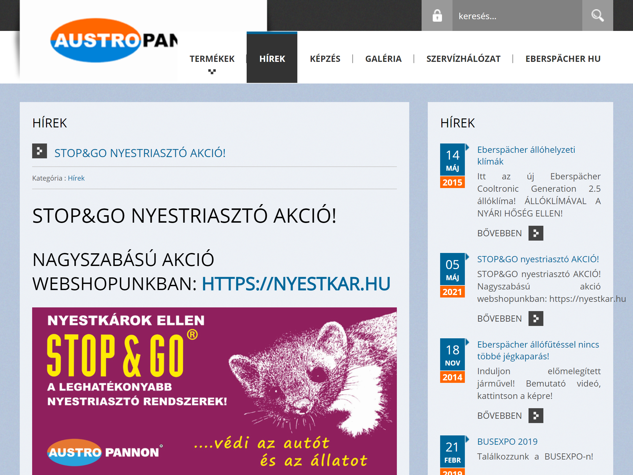Austropannon (http://www.austropannon.hu/) - Tablet fekvő nézet