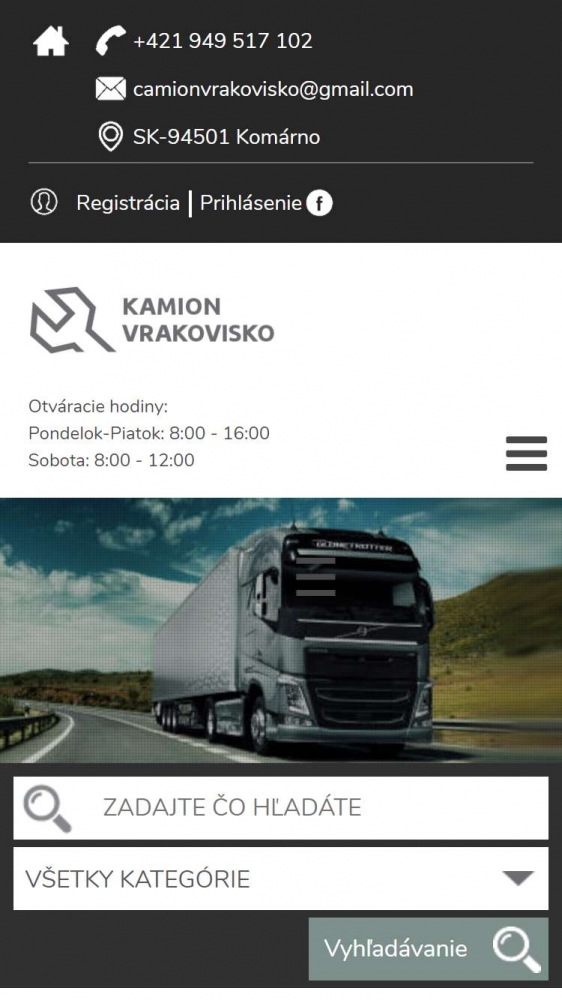 Bontottkamion - TIMX Kft.- Szlovákia- (http://volvovrakovisko.sk/uvodna-stranka) - Mobil nézet