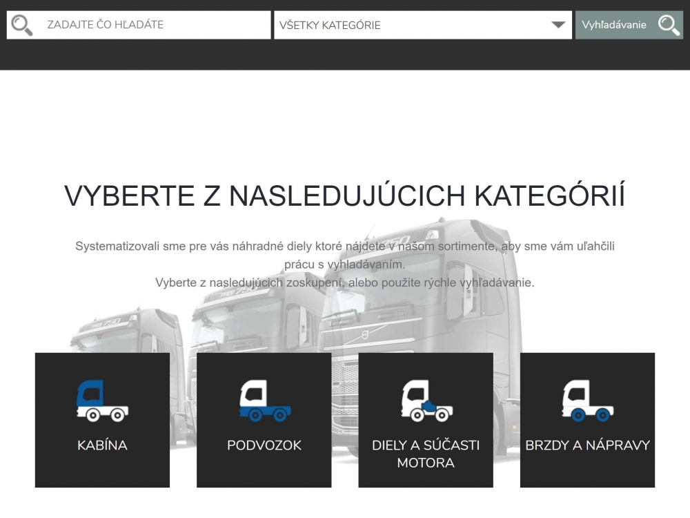 Bontottkamion - TIMX Kft.- Szlovákia- (http://volvovrakovisko.sk/uvodna-stranka) - Tablet fekvő nézet