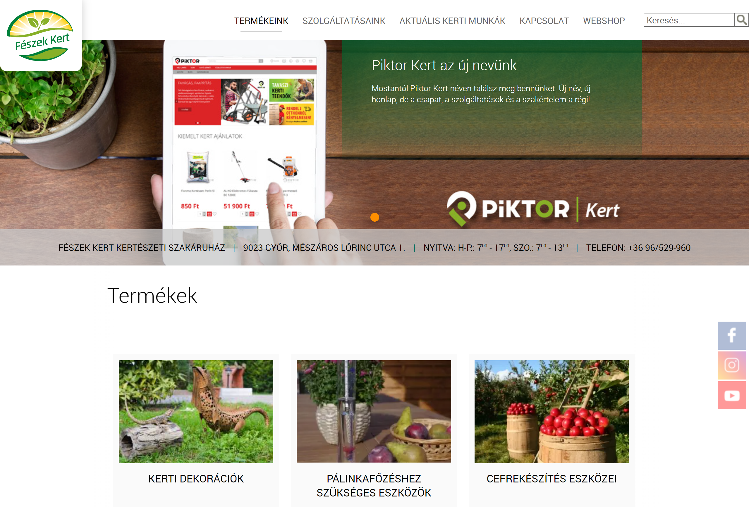 Fészek Kert (https://www.feszekkert.hu/) - Termékeink menüpont