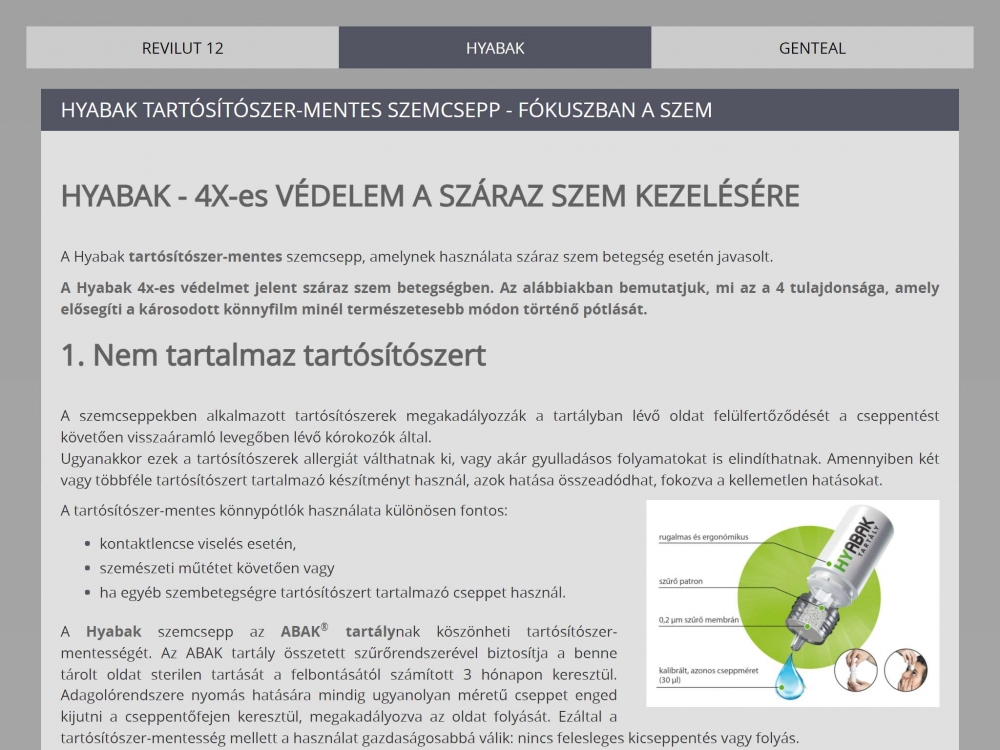 Fókuszban a szem (https://fokuszbanaszem.hu/) - Tablet fekvő nézet