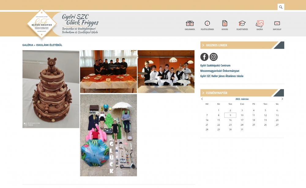 Győri SZC Glück Frigyes Turisztikai és Vendéglátóipari Szakképző Iskola (https://www.gluckiskola.hu) - Galéria menüpont