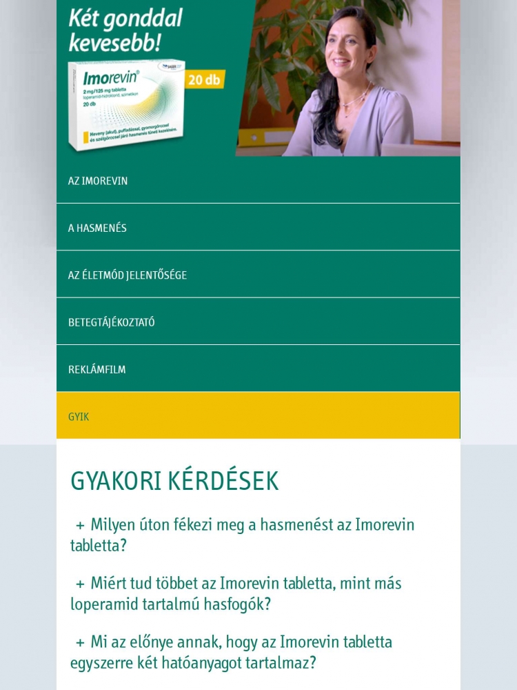 Imorevin  (https://imorevin.hu/) - Tablet nézet