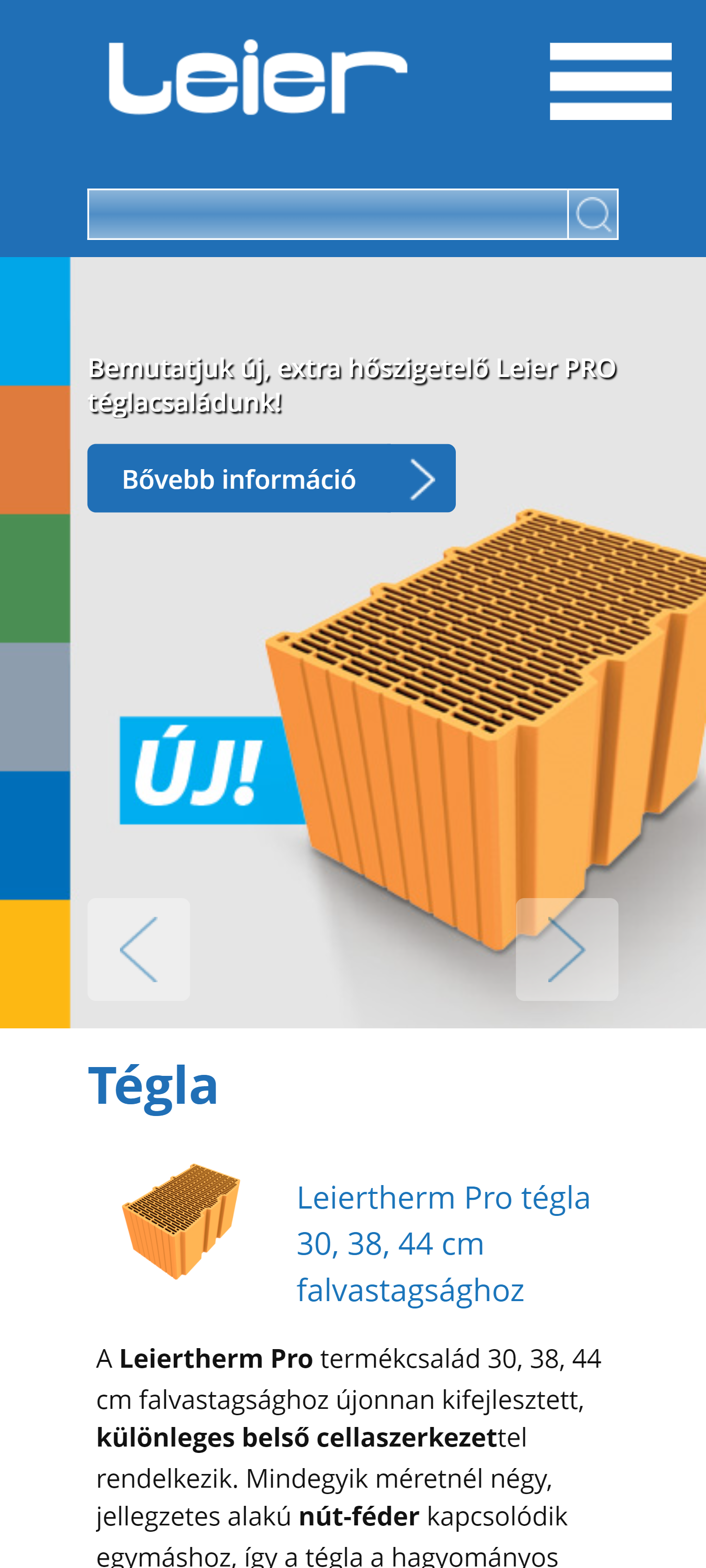 Leier Hungária Kft. (https://www.leier.hu/) - Mobil nézet