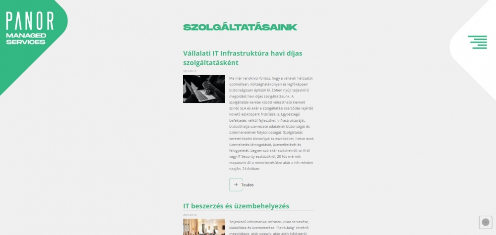 Panor Informatika Zrt. (https://www.panor.hu) - Szolgáltatások