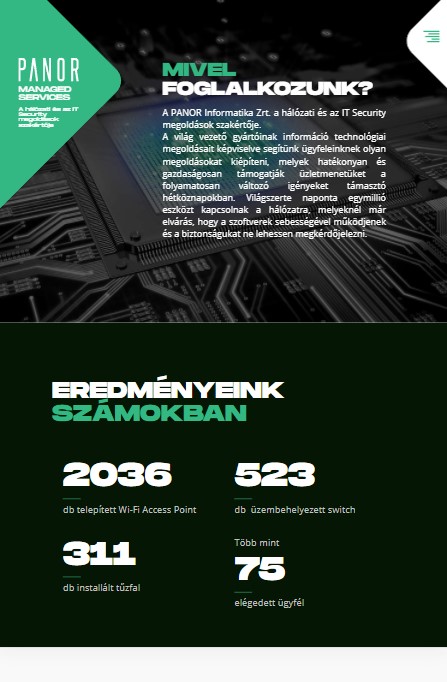 Panor Informatika Zrt. (https://www.panor.hu) - Táblagép nézet