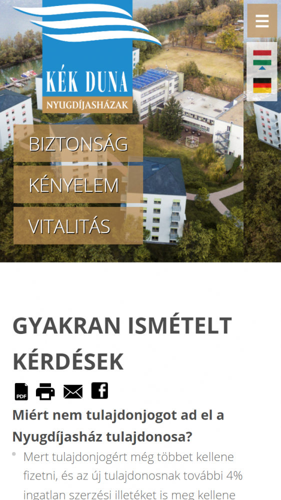 Kék Duna Otthon (https://kekdunanyugdijashazak.hu/kezdolap) - Mobil nézet