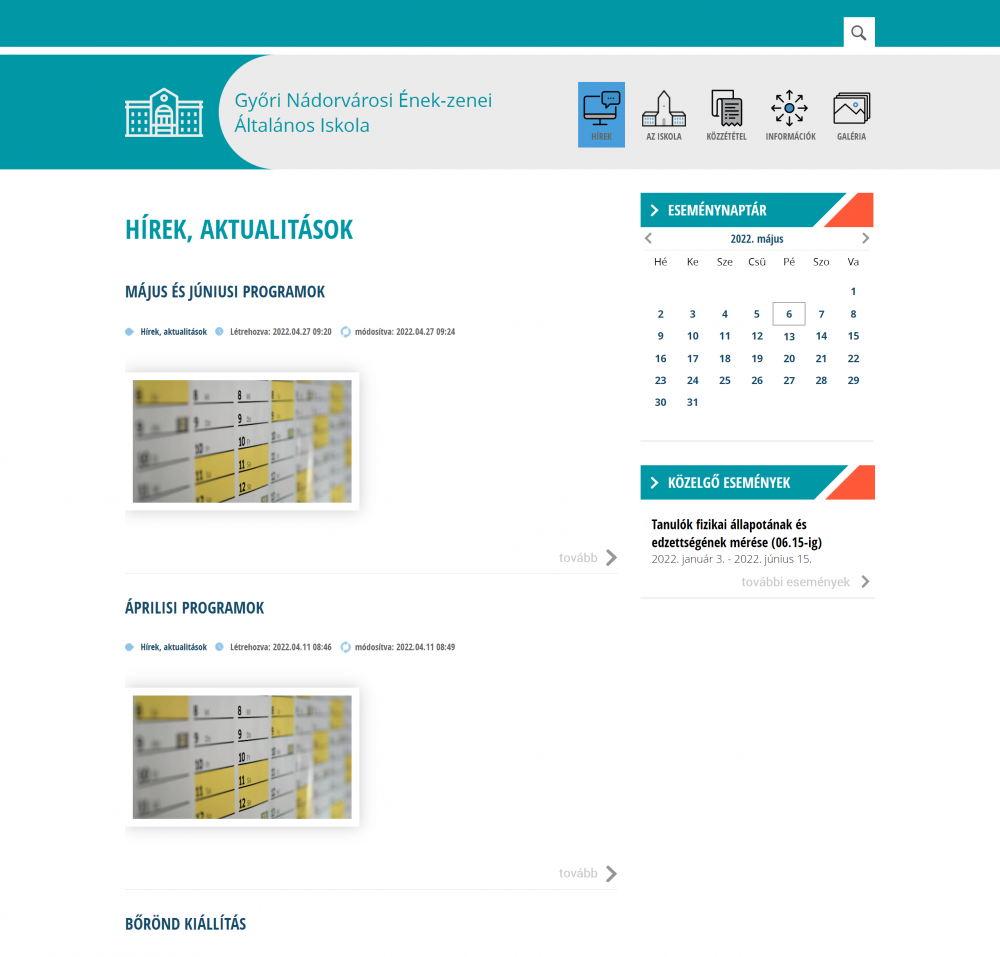Győri Nádorvárosi Ének-zenei Általános Iskola (https://nadorgyor.hu/kezdolap) - Hírek oldal