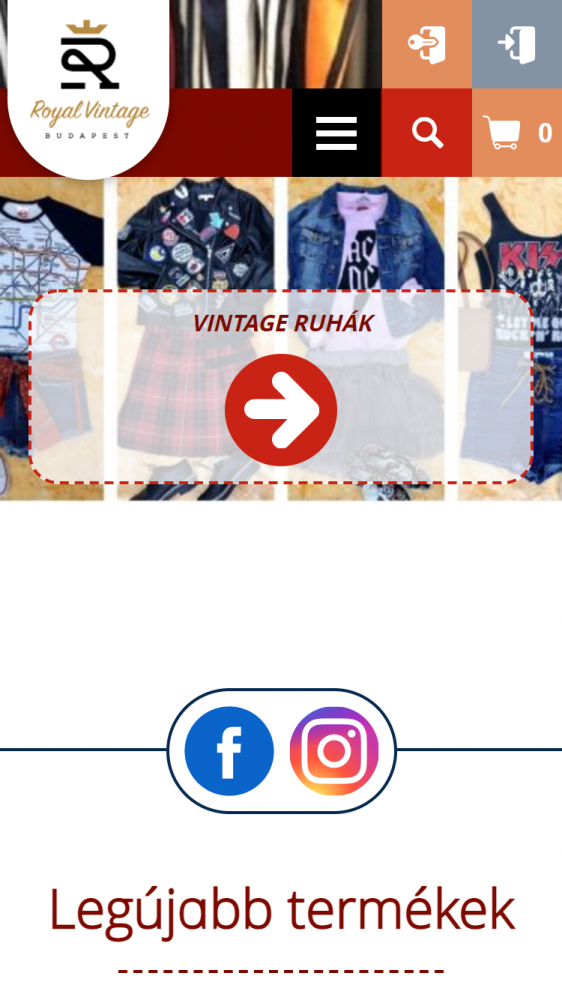 Royal Vintage Budapest (https://royalvintagebudapest.hu/kezdolap) - Mobil nézet
