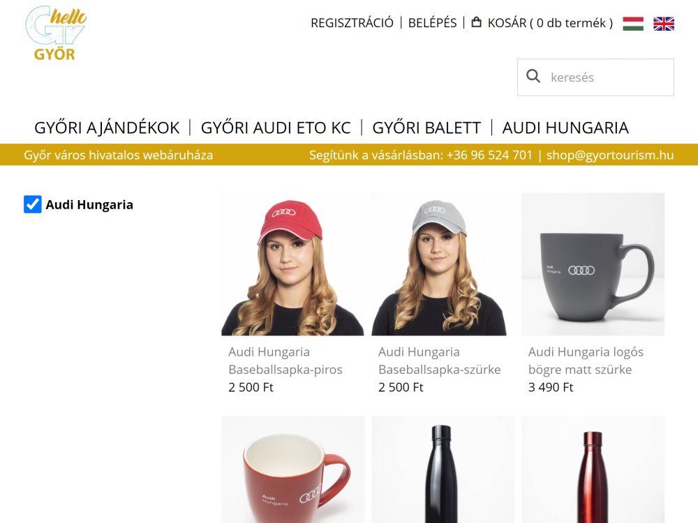 Győr Projekt Kft. - Hello Győr (https://shop.hellogyor.hu/kezdolap) - Tablet fekvő nézet