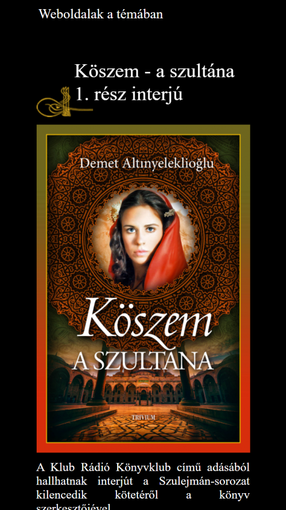 Trivium Kiadó - Szulejmán (http://www.szulejman.hu/kezdolap) - Mobil nézet