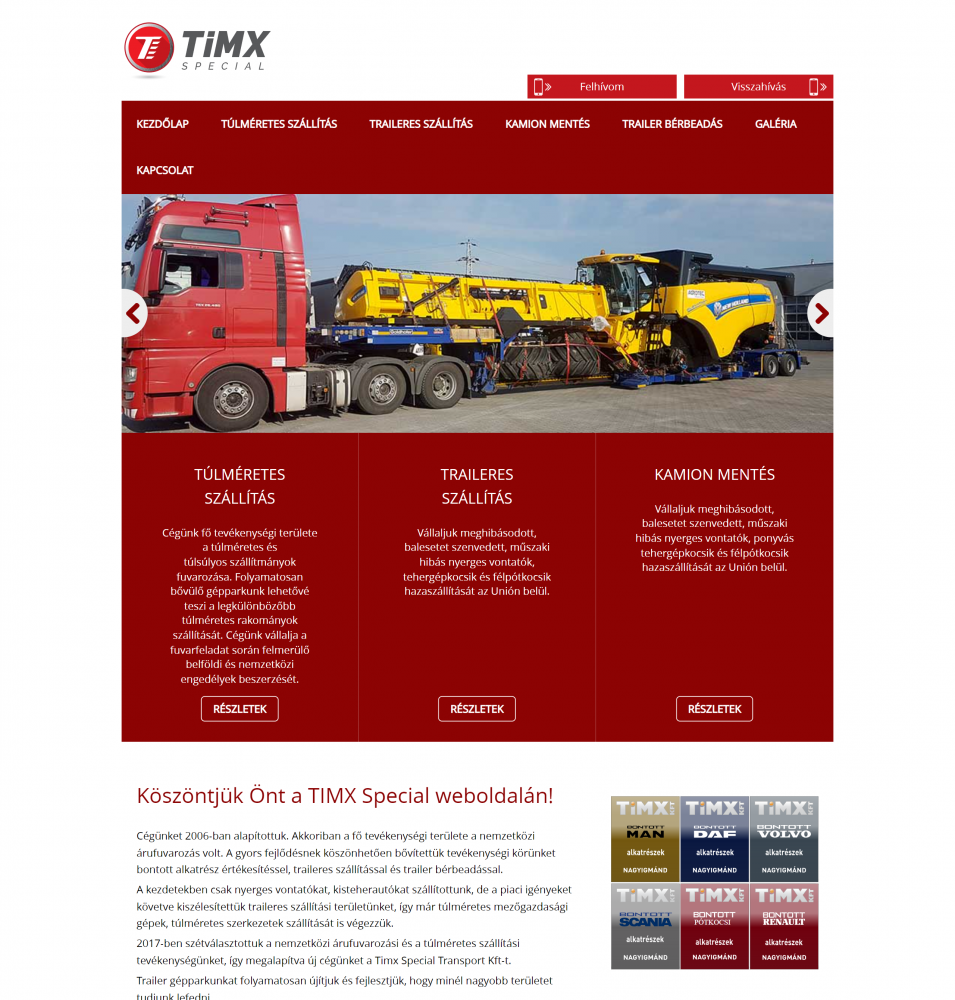 Timx Special Kft. (http://timxspecial.hu/kezdolap) - Kezdőlap