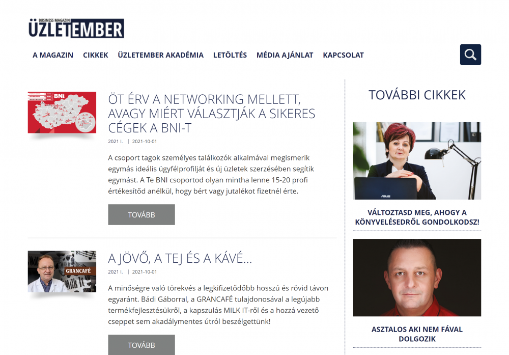 Minet Kft.- Üzletember Magazin (https://uzletembermagazin.hu/kezdolap) - Cikkek oldal
