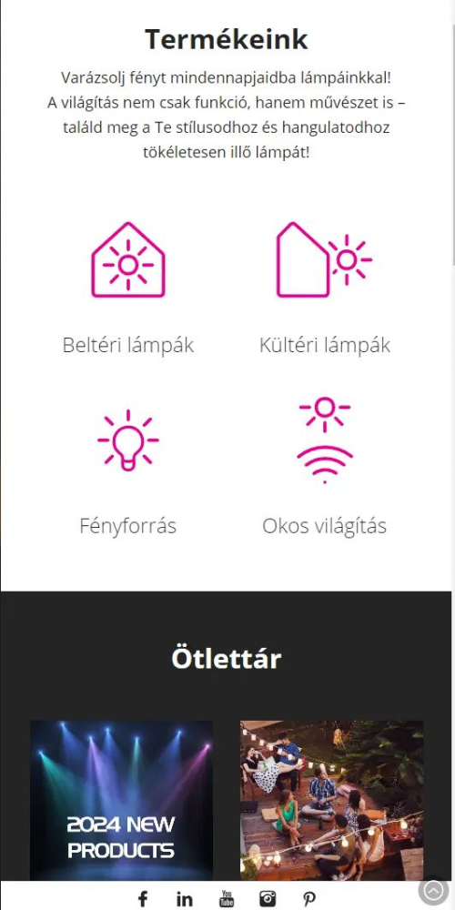 Rábalux Zrt. webkatalógus és B2B webáruház - mobilnézet