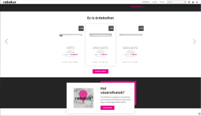 Rábalux Zrt. webkatalógus és B2B webáruház weboldala - fekvő tábla nézet
